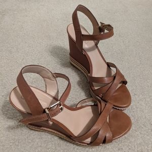 Summer leather wedges